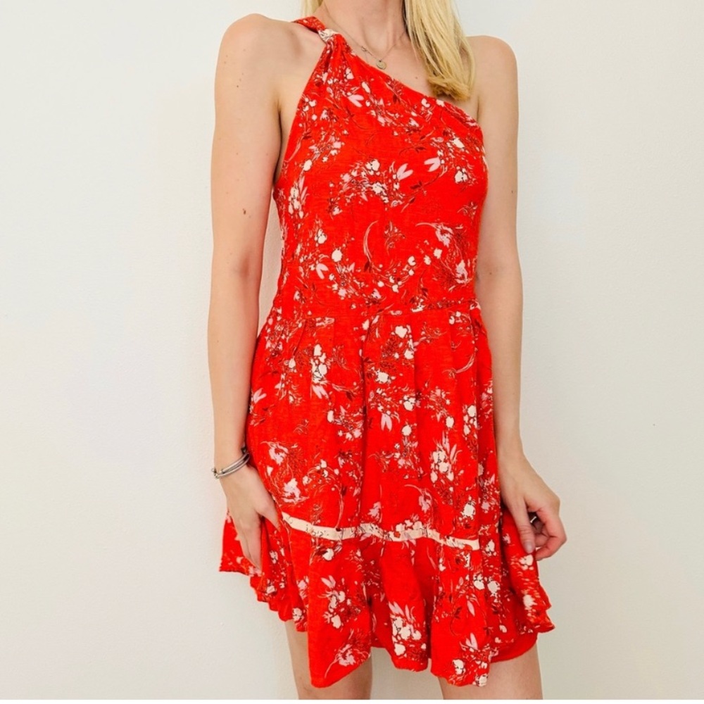 Free People One Shoulder Mini Resort Vacation Dress S